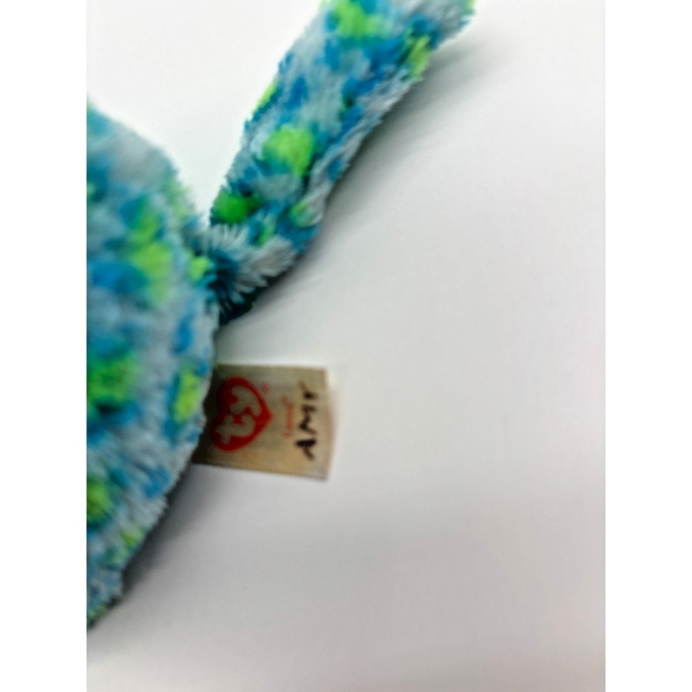 TY Beanie Boos ~2015~Leona Plush No Tag Leopard CUTE Green Blue - Picture 4 of 6
